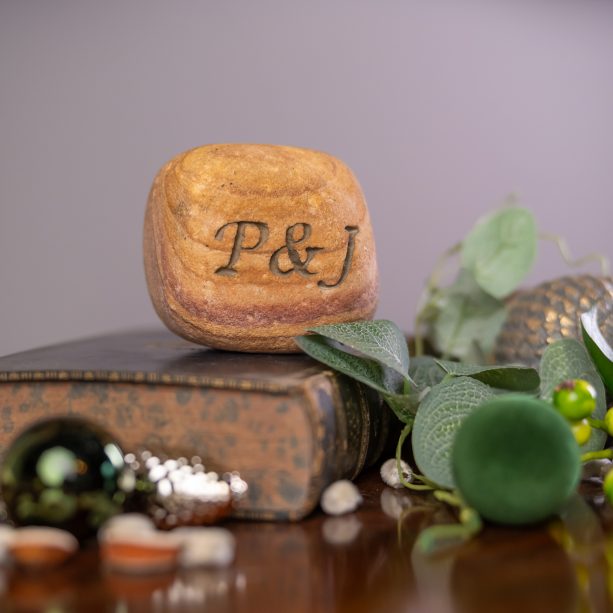 Engraved Rainbow Sandstone Pebble With 3 Letters